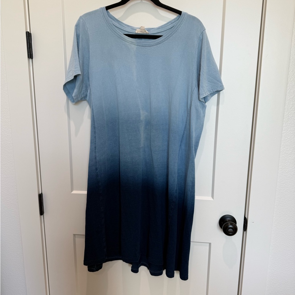 Blue Ombre T-Shirt Dress